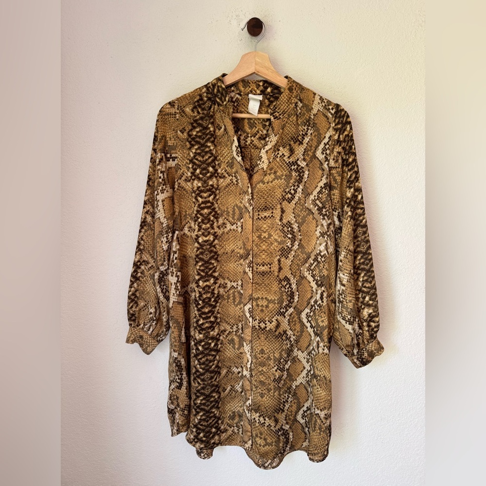 H&M Snakeskin Tunic Shirt Dress